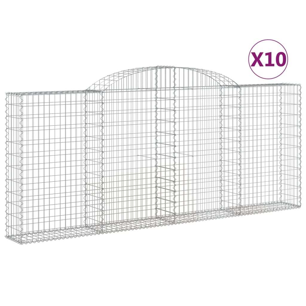 Lučne gabionske košare 10kom 300x30x120/140cm pocinčano željezo