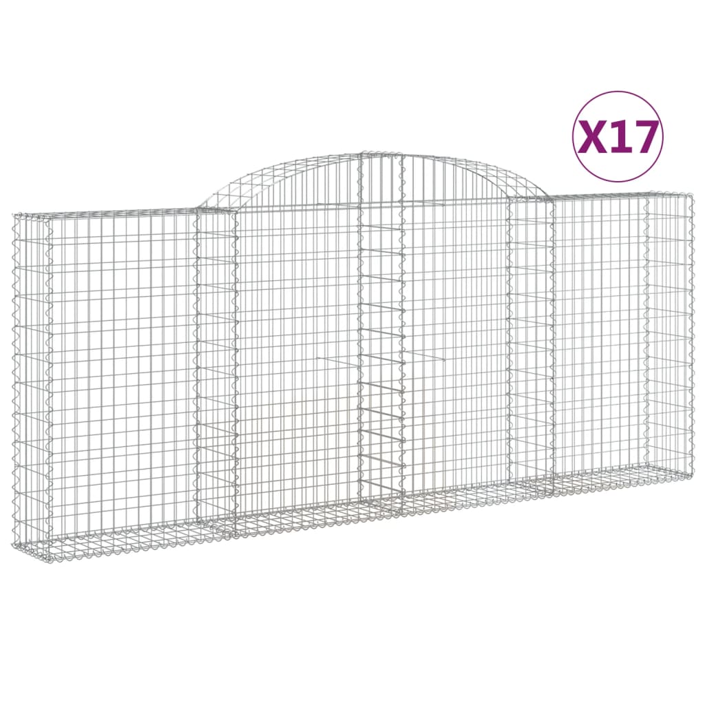 Lučne gabionske košare 17kom 300x30x120/140cm pocinčano željezo
