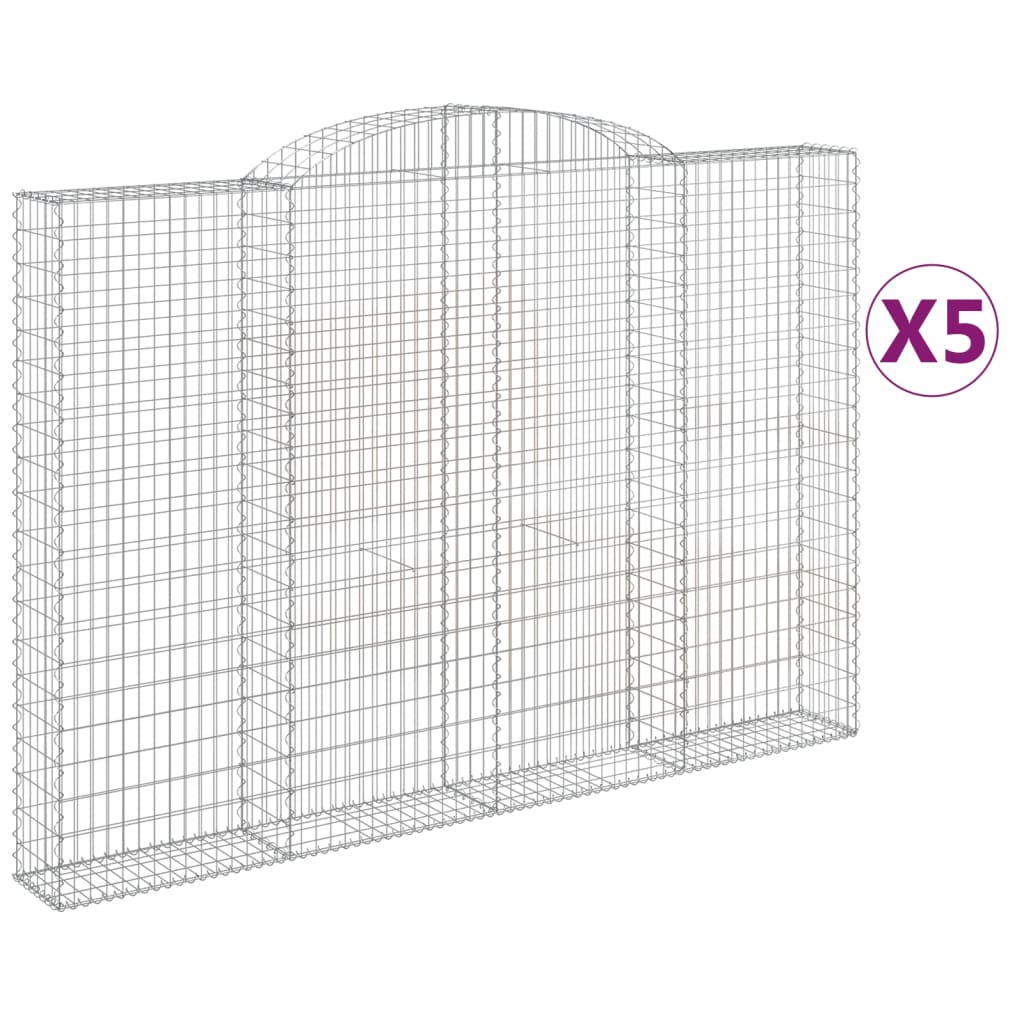 Lučne gabionske košare 5 kom 300x30x200/220cm pocinčano željezo