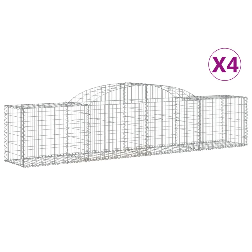 Lučne gabionske košare 4 kom 300x50x60/80 cm pocinčano željezo