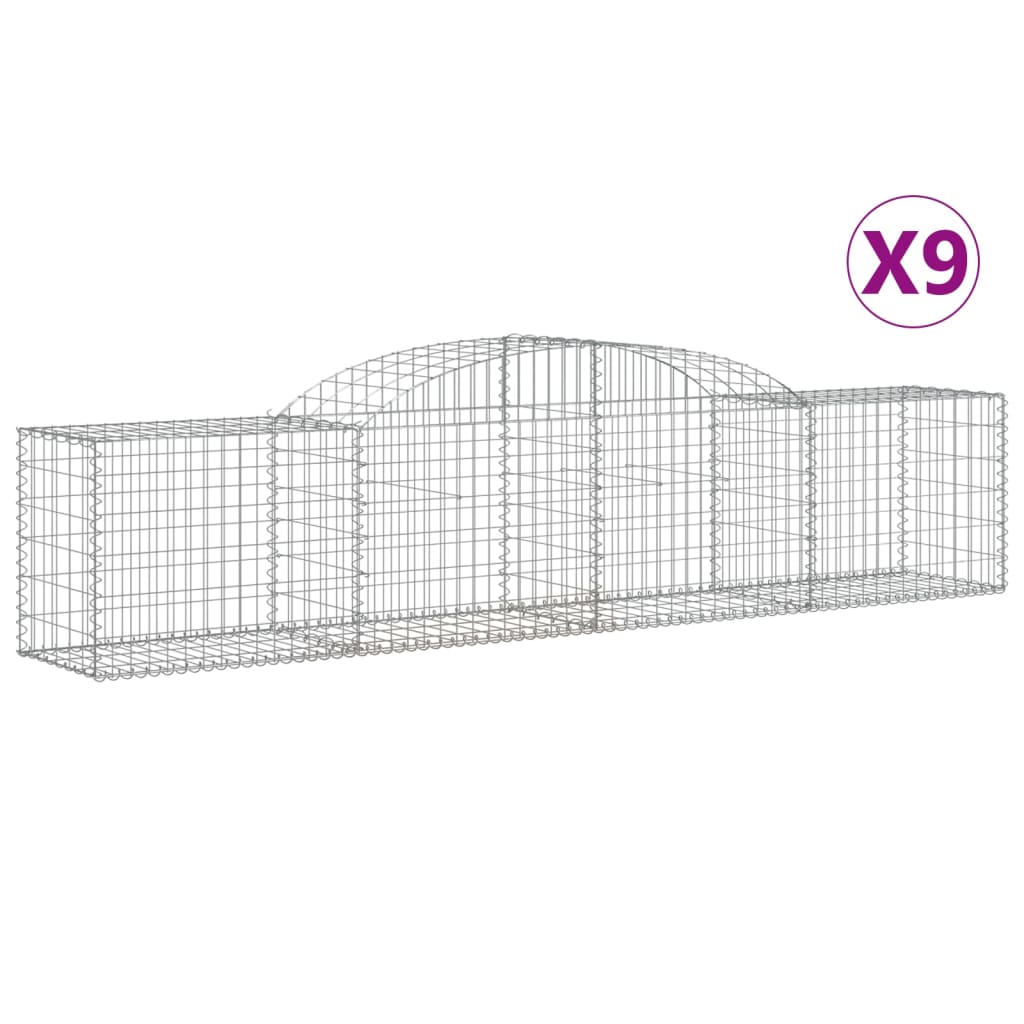 Lučne gabionske košare 9 kom 300x50x60/80 cm pocinčano željezo
