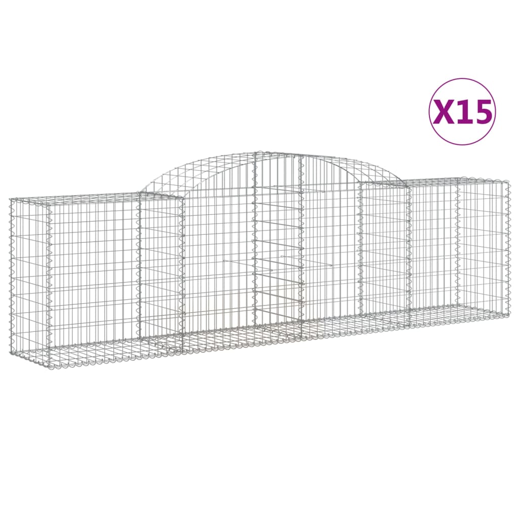 Lučne gabionske košare 15 kom 300x50x80/100cm pocinčano željezo