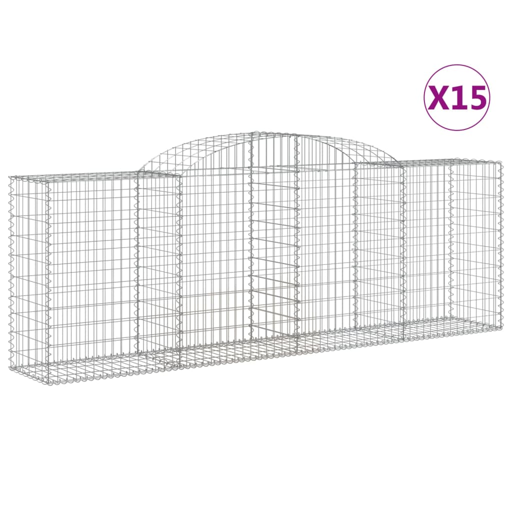 Lučne gabionske košare 15kom 300x50x100/120cm pocinčano željezo