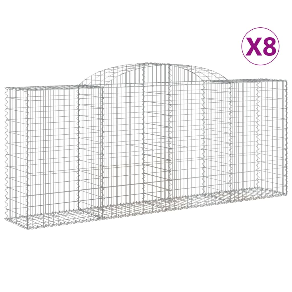 Lučne gabionske košare 8 kom 300x50x120/140cm pocinčano željezo