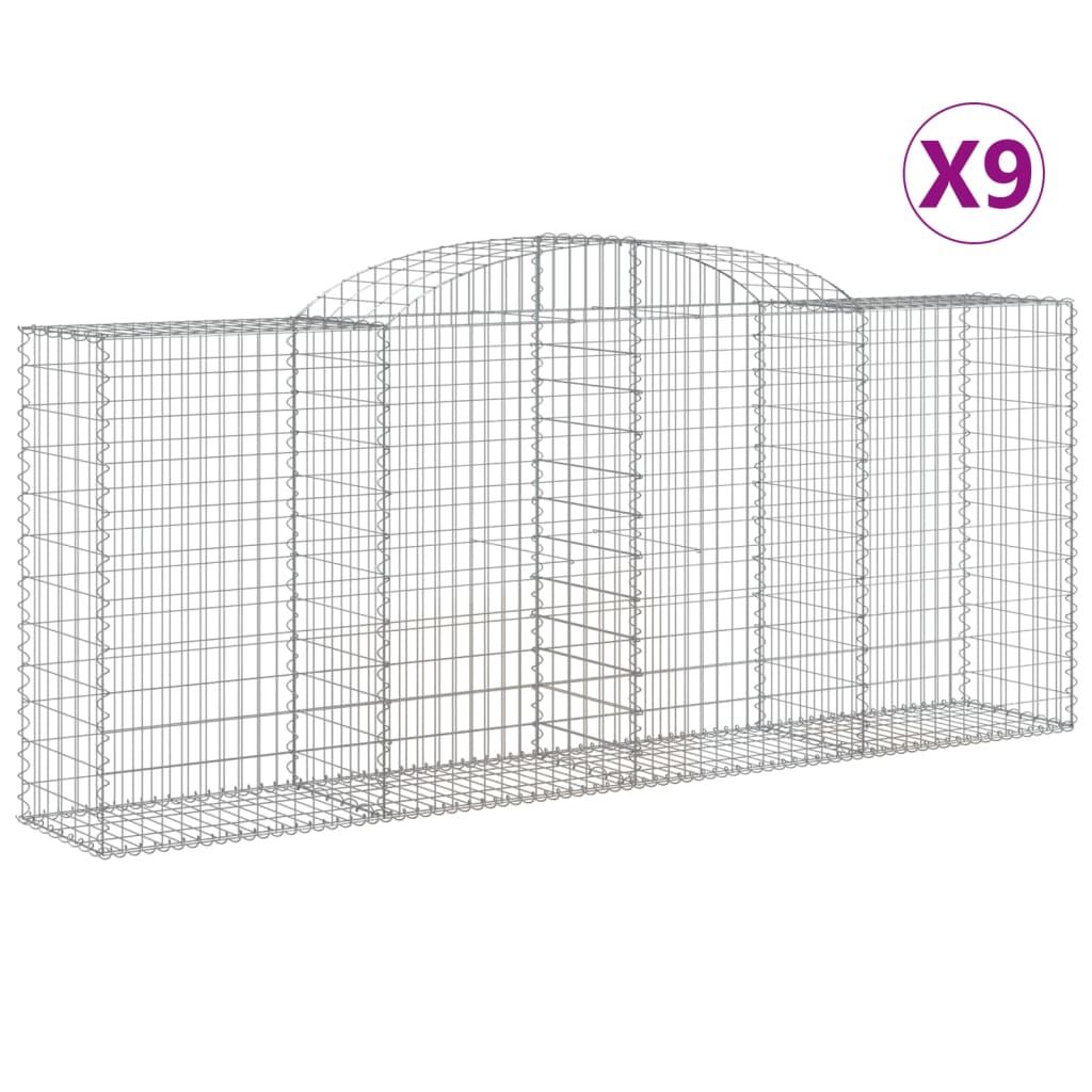 Lučne gabionske košare 9 kom 300x50x120/140cm pocinčano željezo