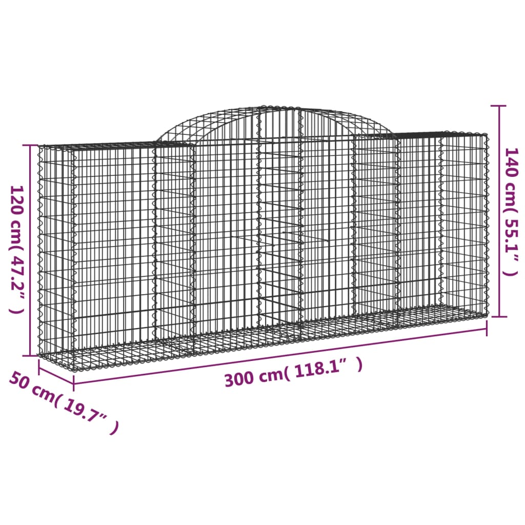 Lučne gabionske košare 11kom 300x50x120/140cm pocinčano željezo