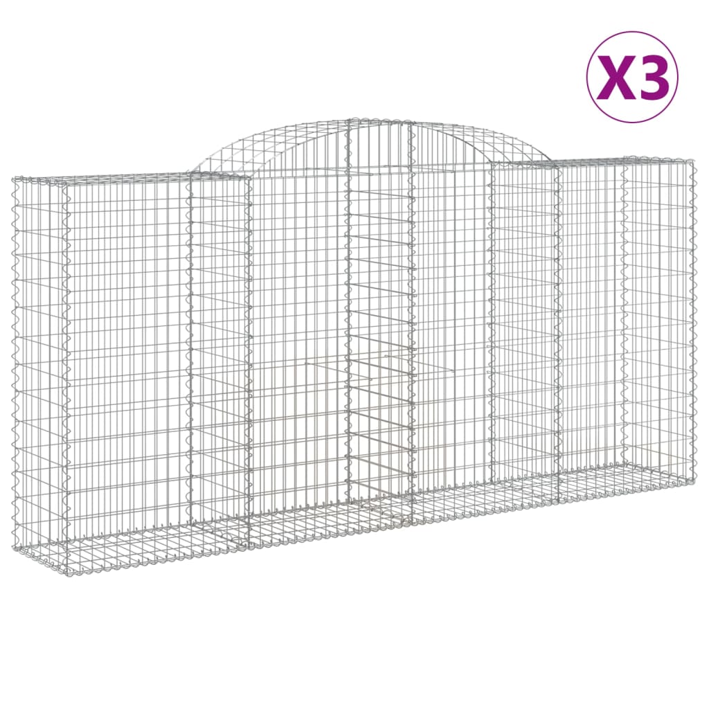 Lučne gabionske košare 3 kom 300x50x140/160cm pocinčano željezo