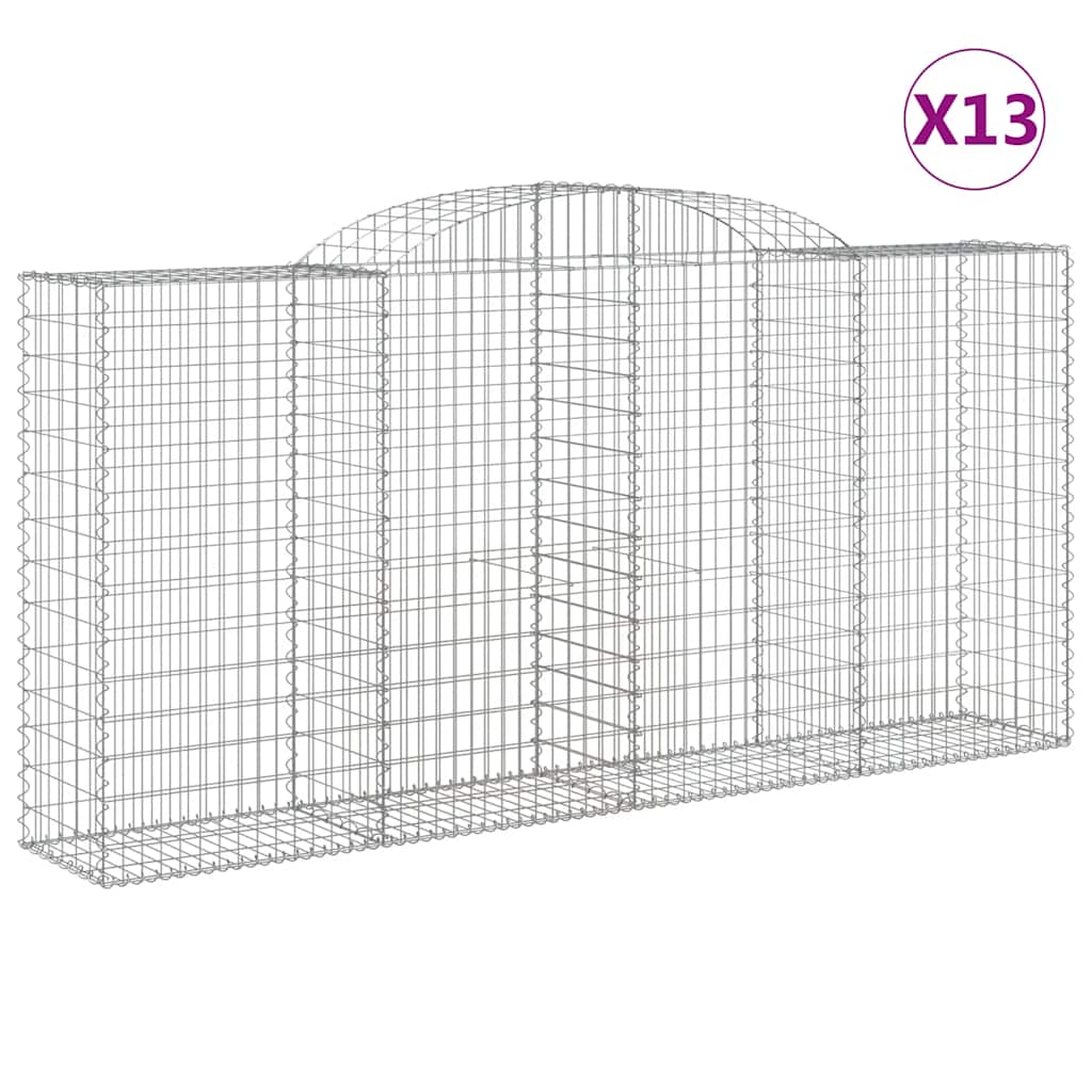 Lučne gabionske košare 13kom 300x50x140/160cm pocinčano željezo