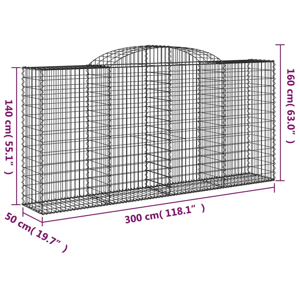 Lučne gabionske košare 13kom 300x50x140/160cm pocinčano željezo