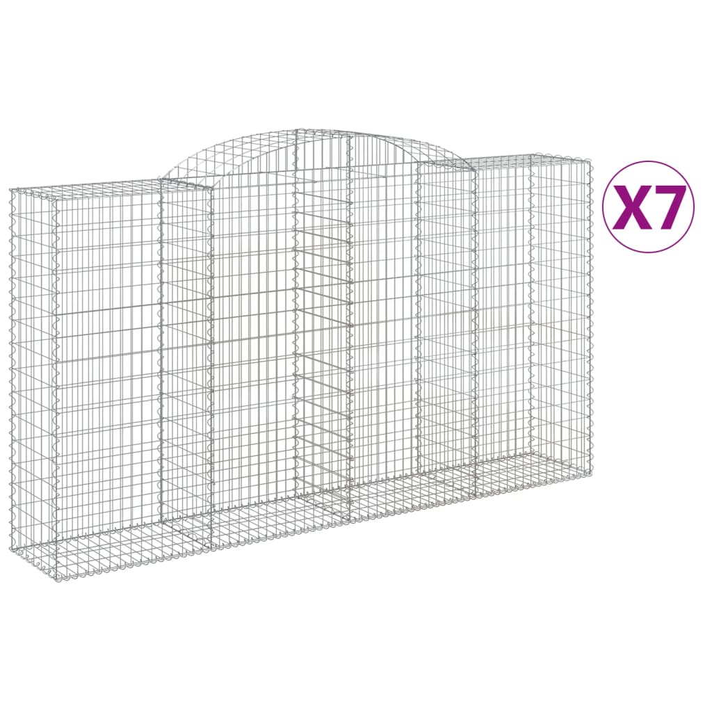 Lučne gabionske košare 7 kom 300x50x160/180cm pocinčano željezo