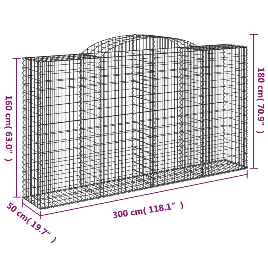 Lučne gabionske košare 11kom 300x50x160/180cm pocinčano željezo