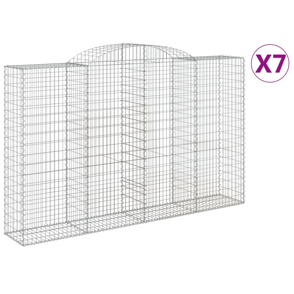 Lučne gabionske košare 7 kom 300x50x180/200cm pocinčano željezo