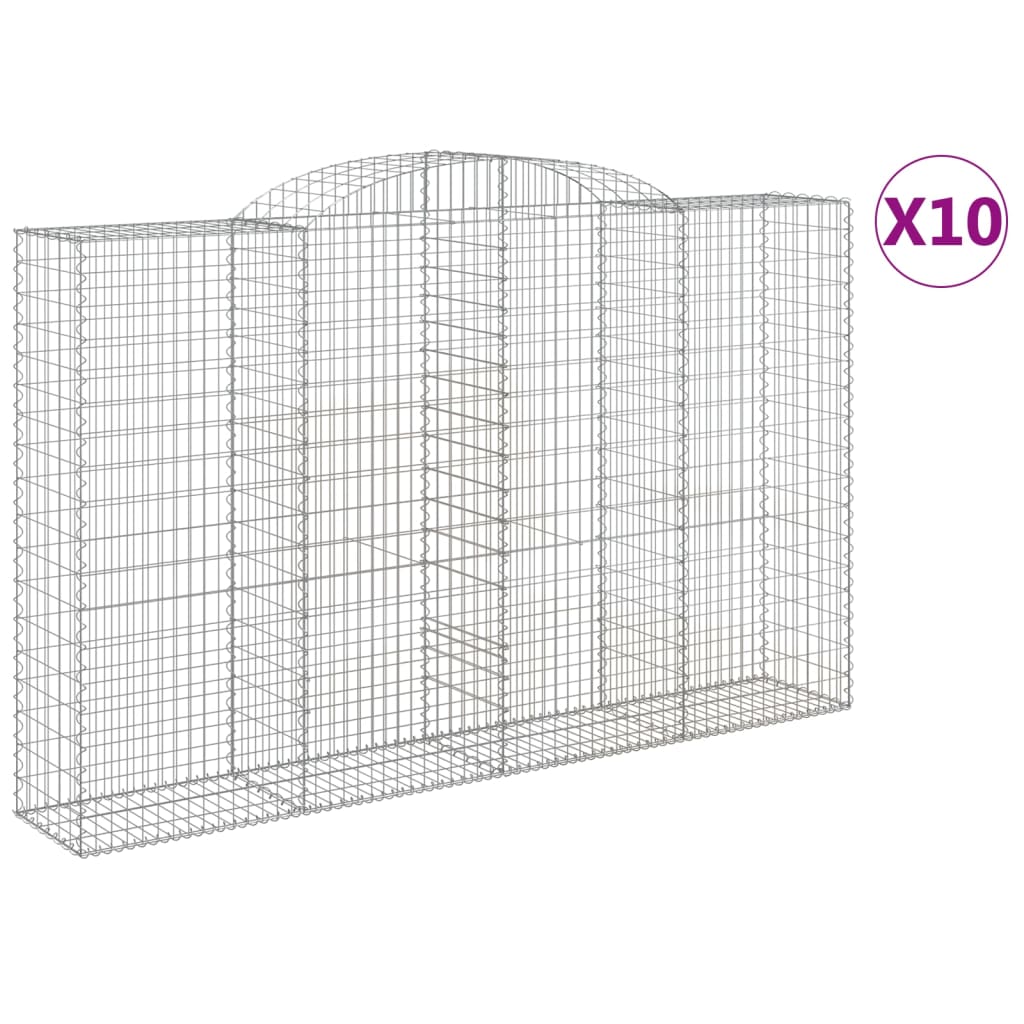 Lučne gabionske košare 10kom 300x50x180/200cm pocinčano željezo