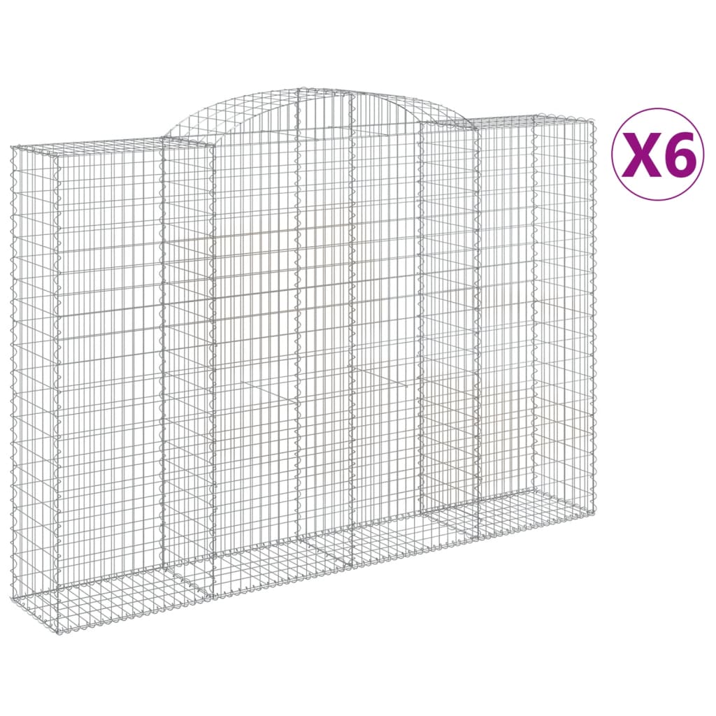 Lučne gabionske košare 6 kom 300x50x200/220cm pocinčano željezo