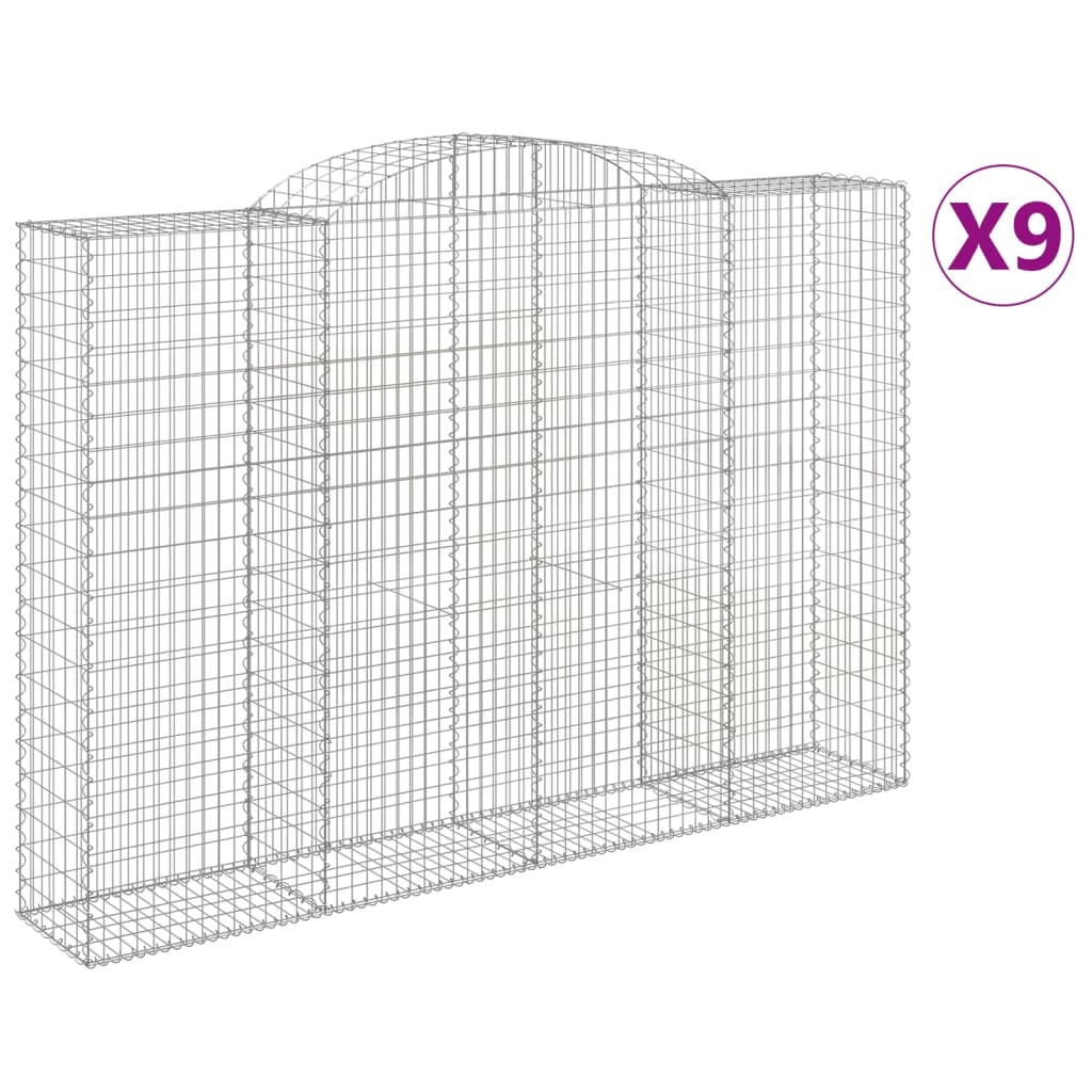 Lučne gabionske košare 9 kom 300x50x200/220cm pocinčano željezo