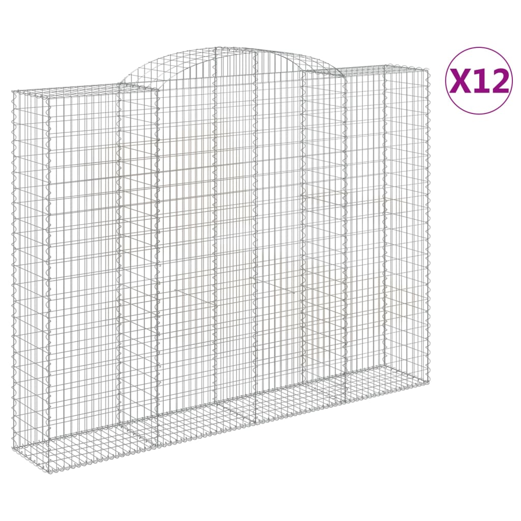 Lučne gabionske košare 12kom 300x50x220/240cm pocinčano željezo