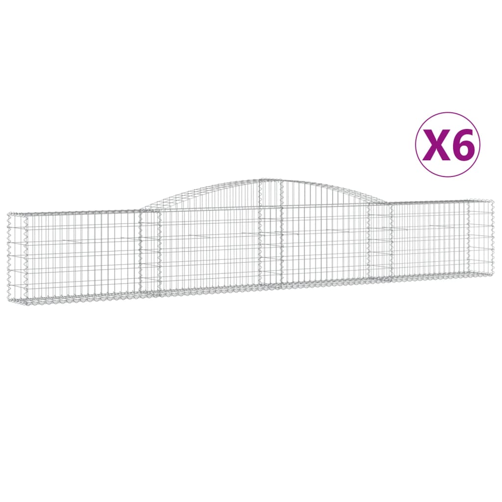 Lučne gabionske košare 6 kom 400x30x60/80 cm pocinčano željezo