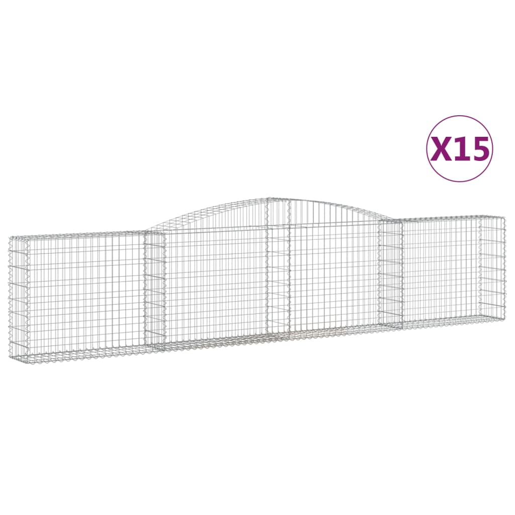 Lučne gabionske košare 15 kom 400x30x80/100cm pocinčano željezo