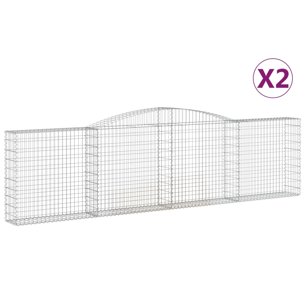 Lučne gabionske košare 2 kom 400x30x100/120cm pocinčano željezo