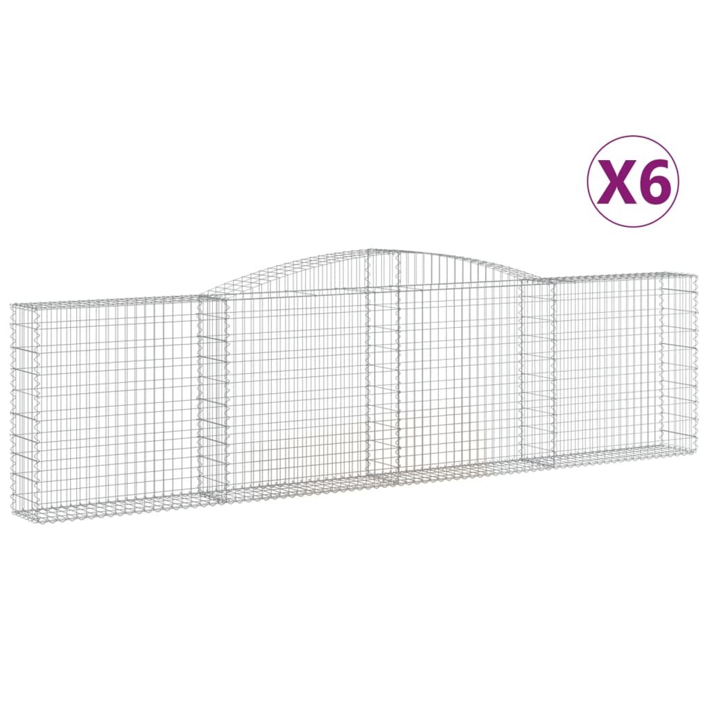 Lučne gabionske košare 6 kom 400x30x100/120cm pocinčano željezo