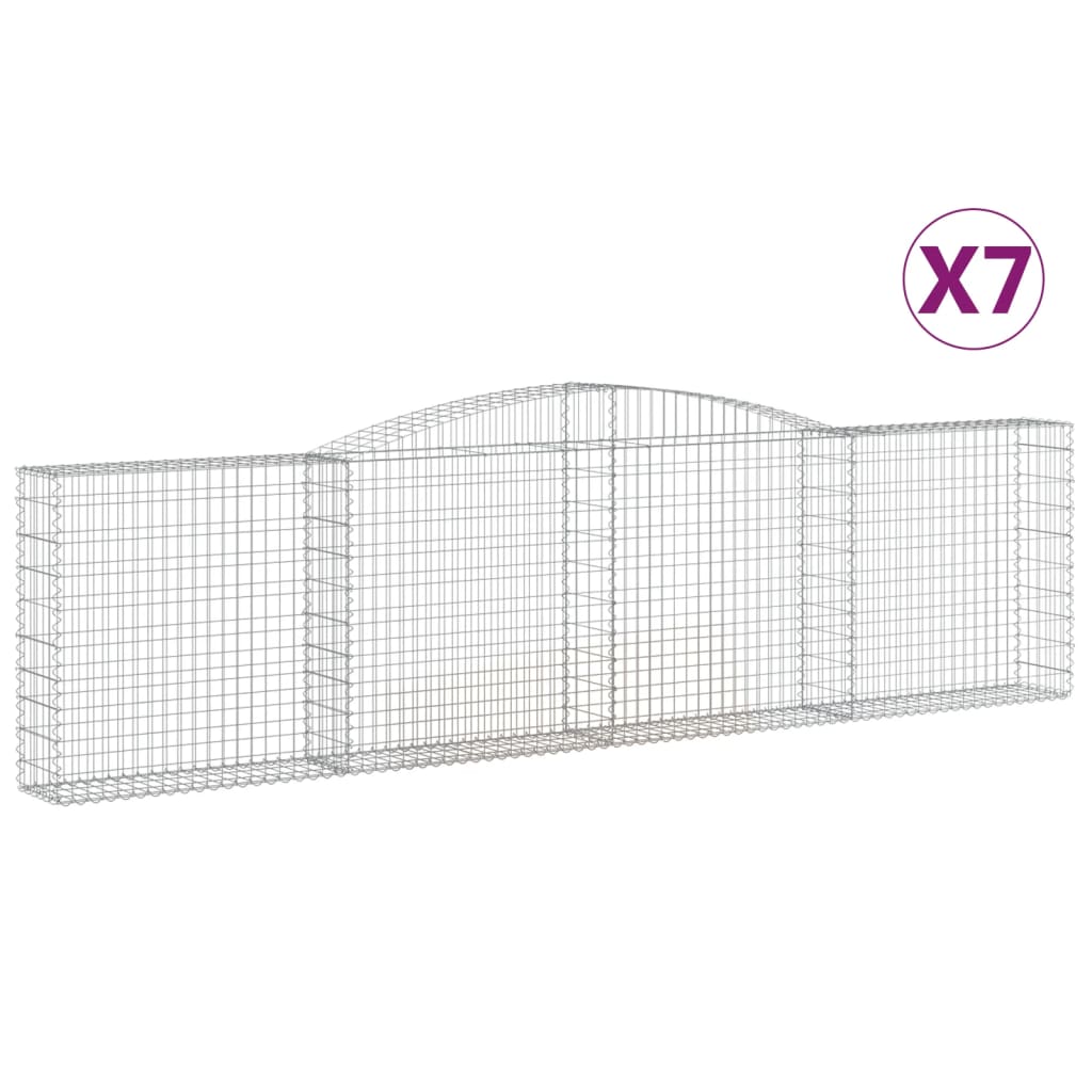 Lučne gabionske košare 7 kom 400x30x100/120cm pocinčano željezo