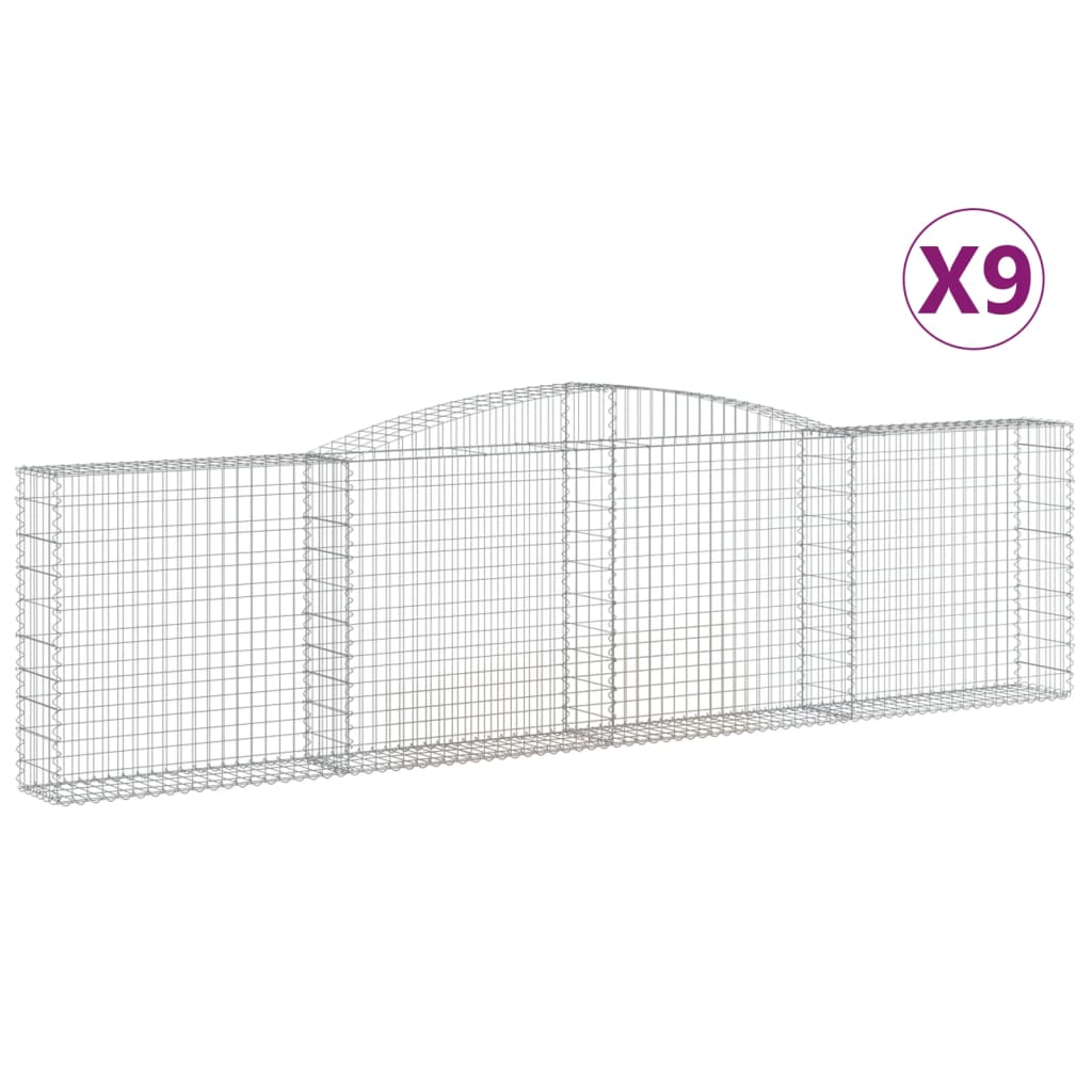 Lučne gabionske košare 9 kom 400x30x100/120cm pocinčano željezo