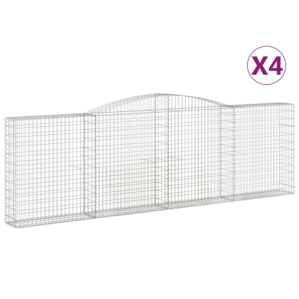 Lučne gabionske košare 4 kom 400x30x120/140cm pocinčano željezo