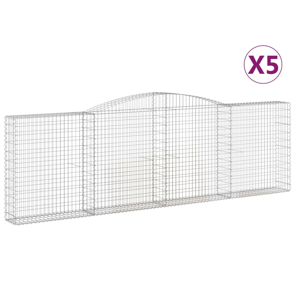 Lučne gabionske košare 5 kom 400x30x120/140cm pocinčano željezo