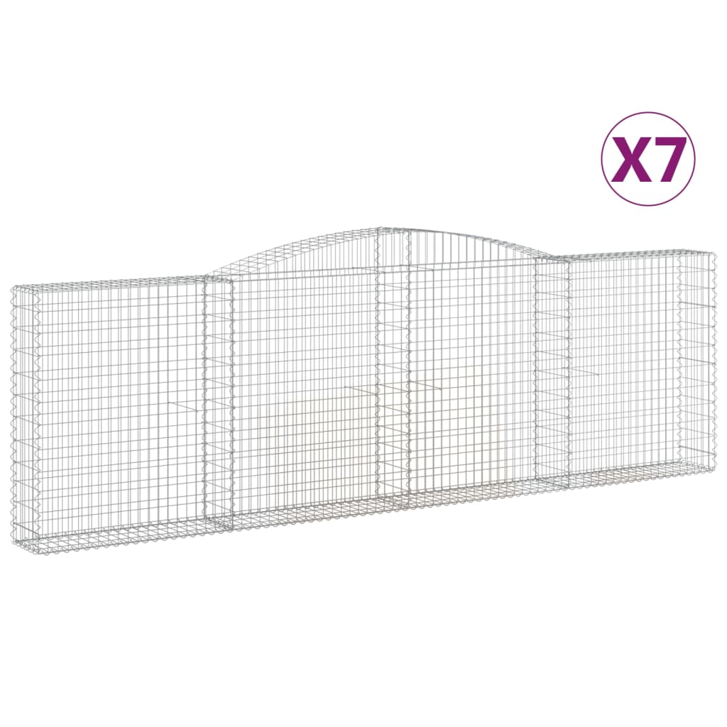Lučne gabionske košare 7 kom 400x30x120/140cm pocinčano željezo