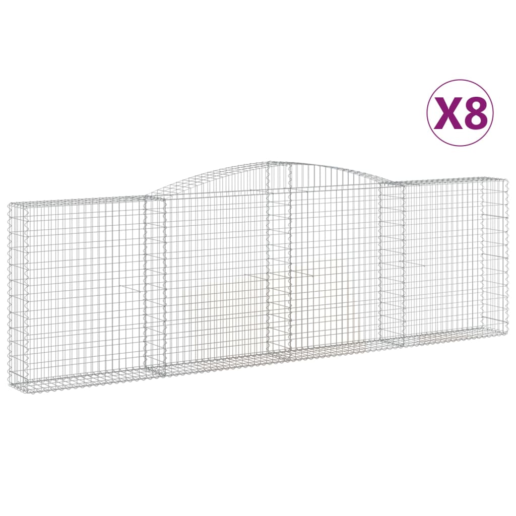Lučne gabionske košare 8 kom 400x30x120/140cm pocinčano željezo