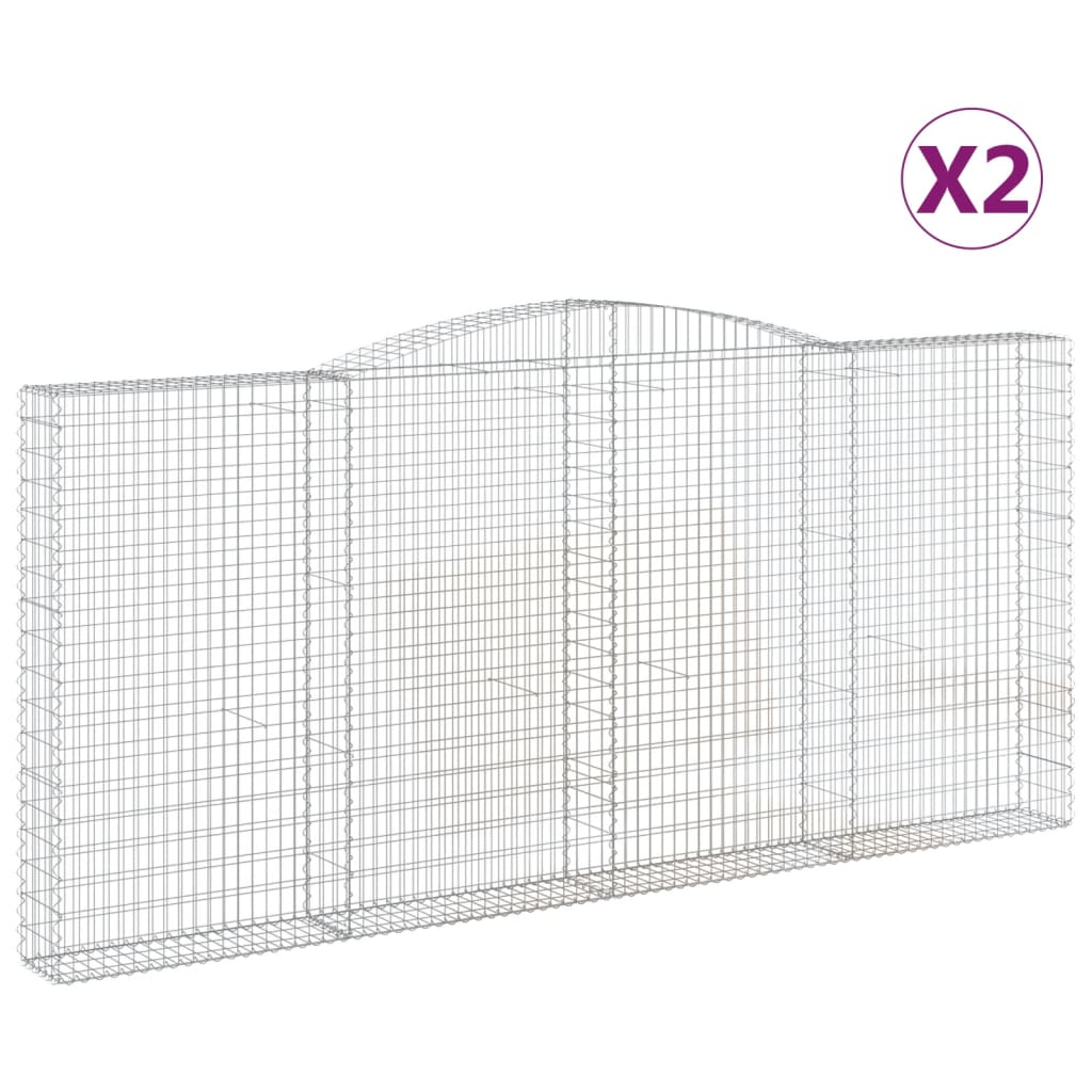Lučne gabionske košare 2 kom 400x30x180/200cm pocinčano željezo