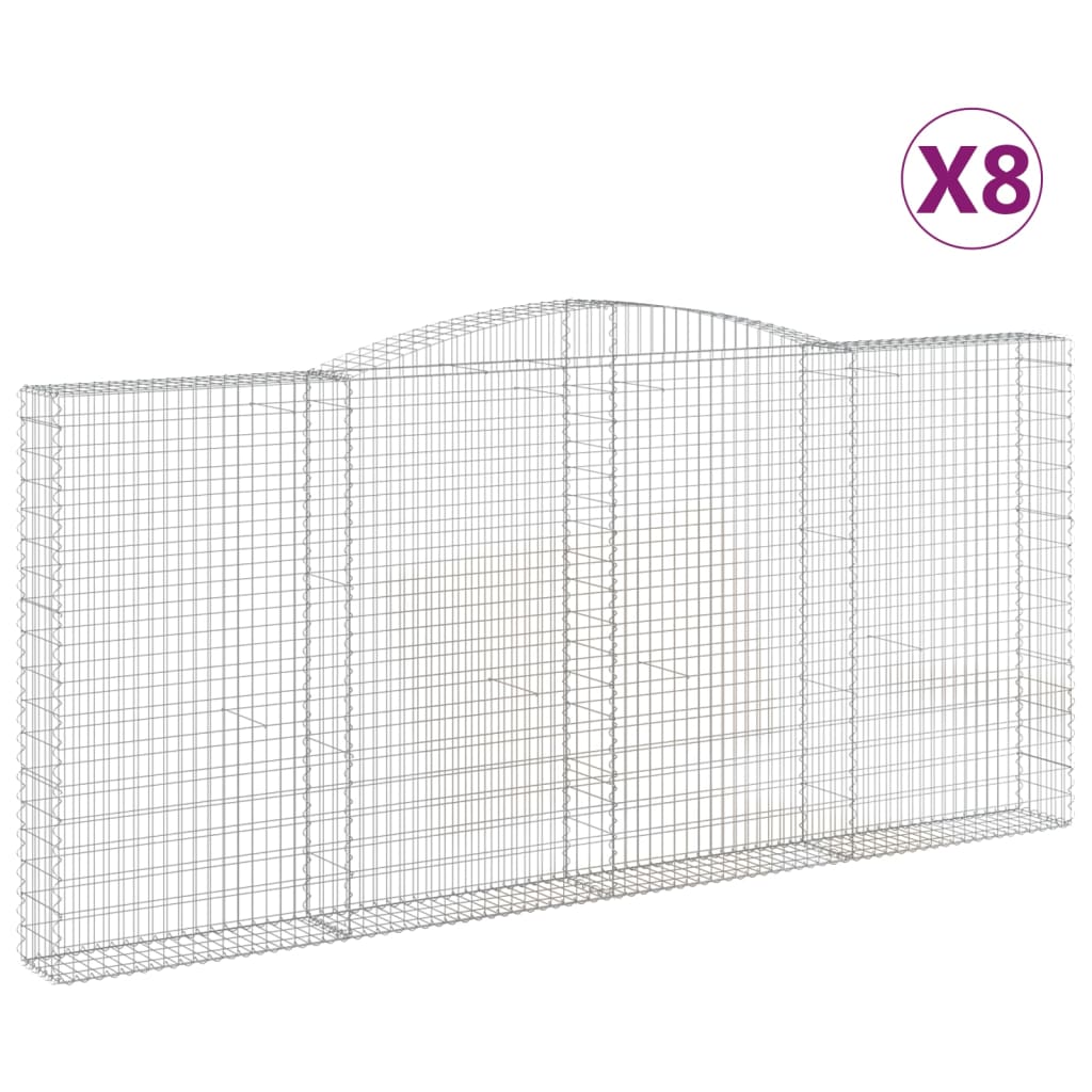 Lučne gabionske košare 8 kom 400x30x180/200cm pocinčano željezo