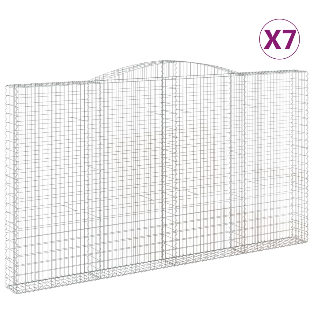 Lučne gabionske košare 7 kom 400x30x220/240cm pocinčano željezo