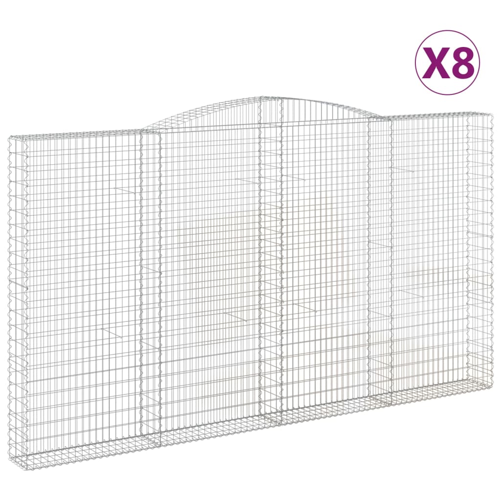 Lučne gabionske košare 8 kom 400x30x220/240cm pocinčano željezo