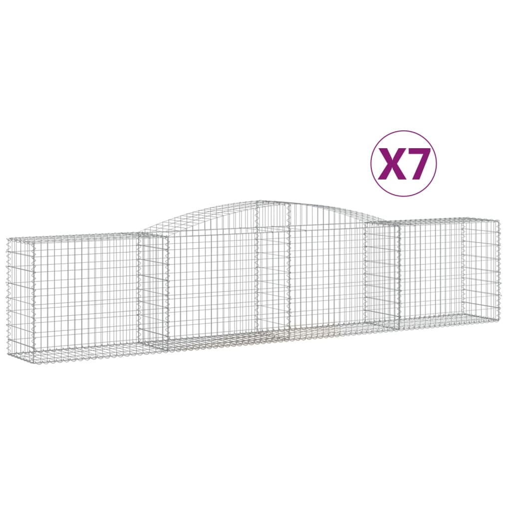 Lučne gabionske košare 7 kom 400x50x80/100 cm pocinčano željezo