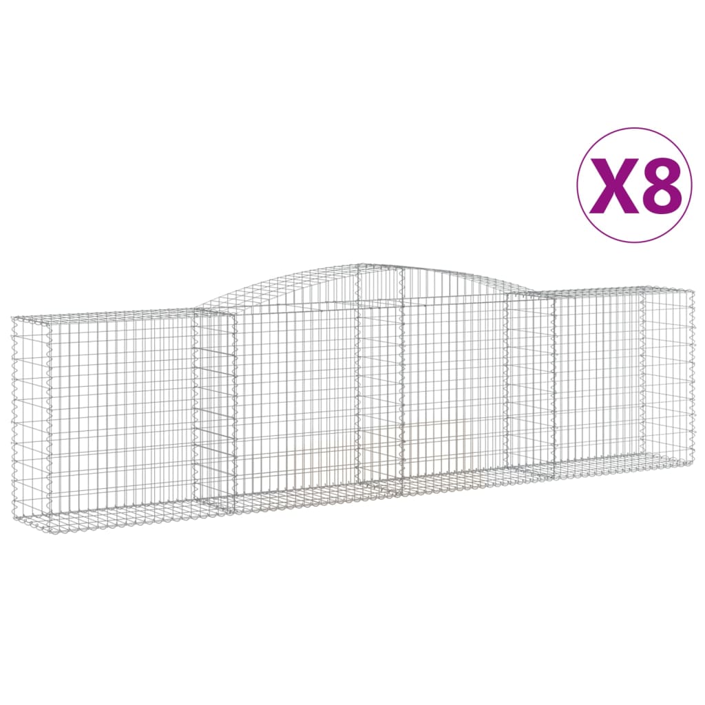 Lučne gabionske košare 8 kom 400x50x100/120cm pocinčano željezo