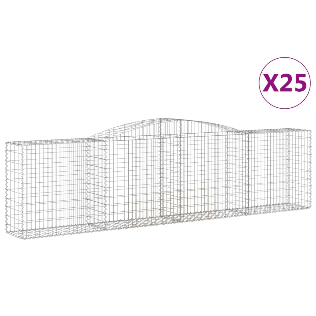 Lučne gabionske košare 25kom 400x50x100/120cm pocinčano željezo