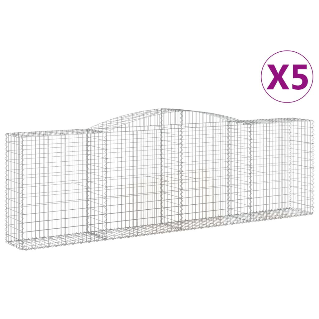 Lučne gabionske košare 5 kom 400x50x120/140cm pocinčano željezo