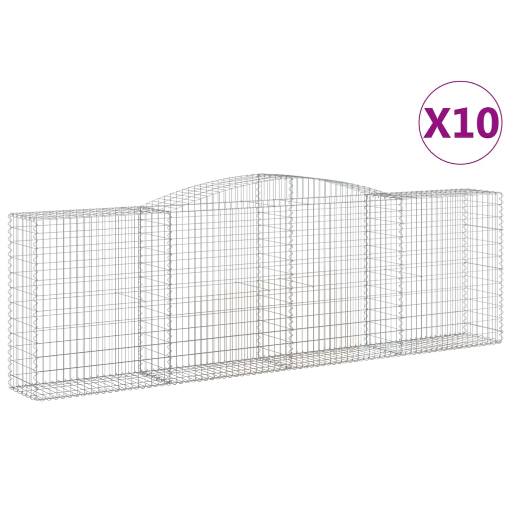 Lučne gabionske košare 10kom 400x50x120/140cm pocinčano željezo
