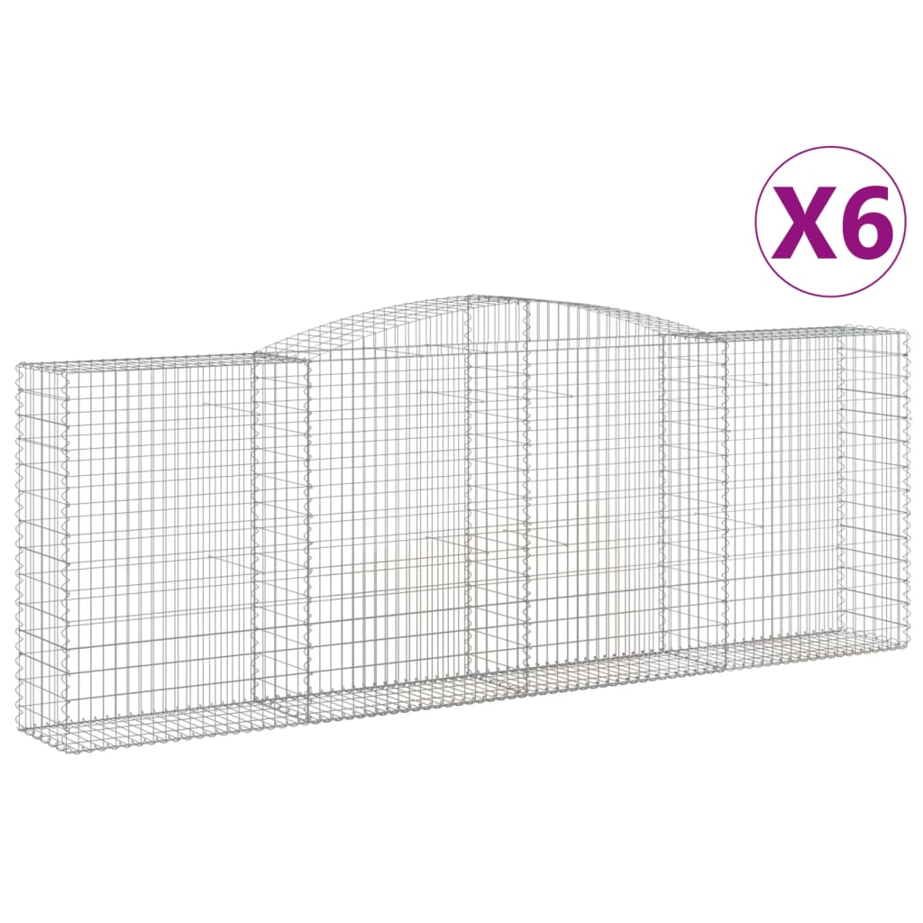 Lučne gabionske košare 6 kom 400x50x140/160cm pocinčano željezo