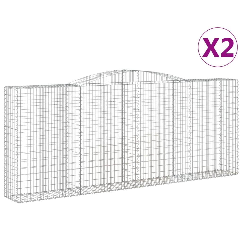 Lučne gabionske košare 2 kom 400x30x160/180cm pocinčano željezo