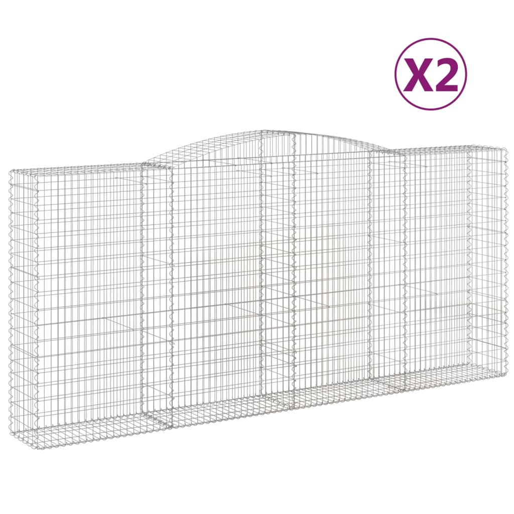 Lučne gabionske košare 2 kom 400x50x180/200cm pocinčano željezo