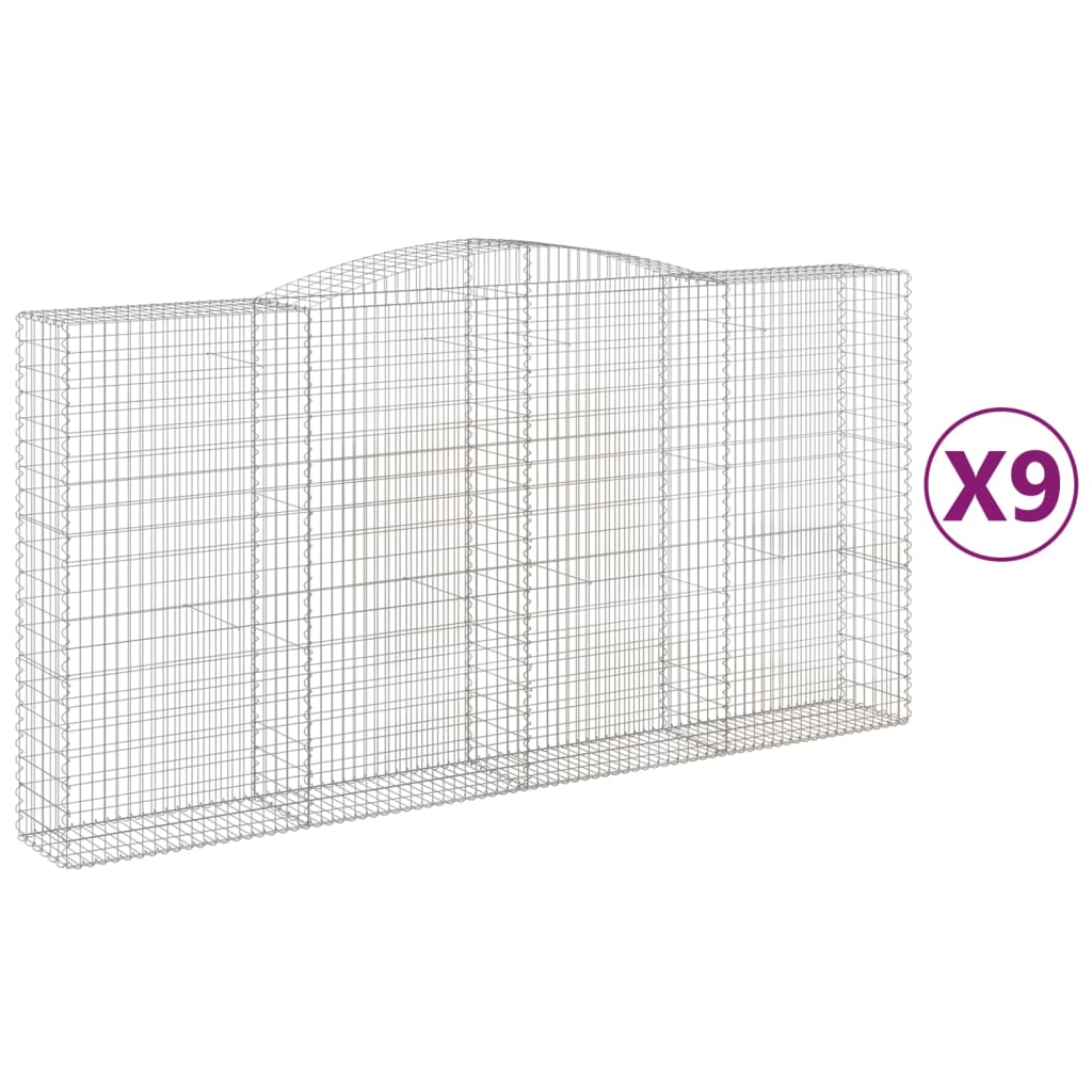 Lučne gabionske košare 9 kom 400x50x200/220cm pocinčano željezo