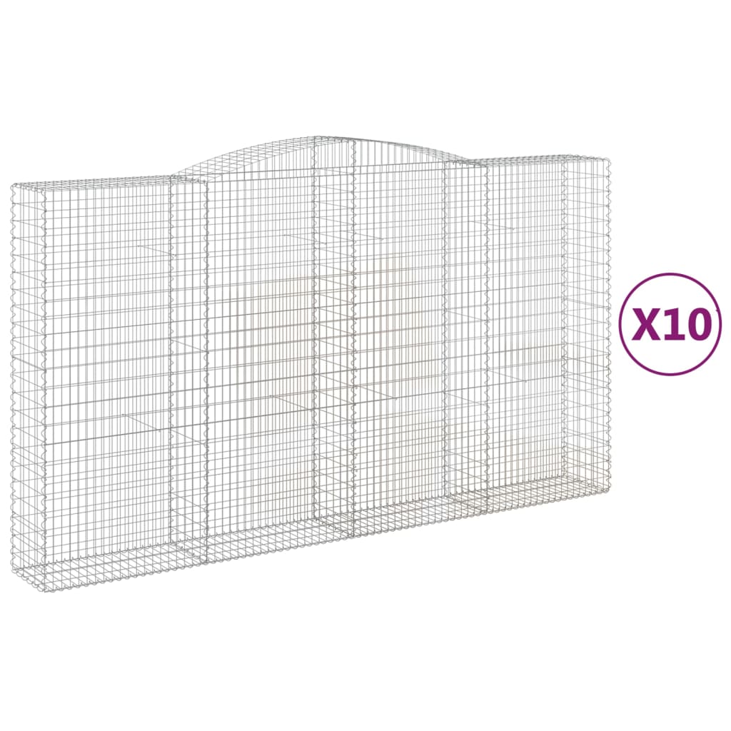 Lučne gabionske košare 10kom 400x50x220/240cm pocinčano željezo