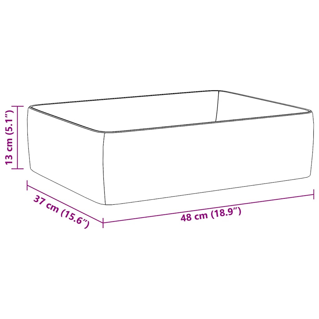 Umivaonik bijeli 48 x 37 x 13 cm keramički pravokutni