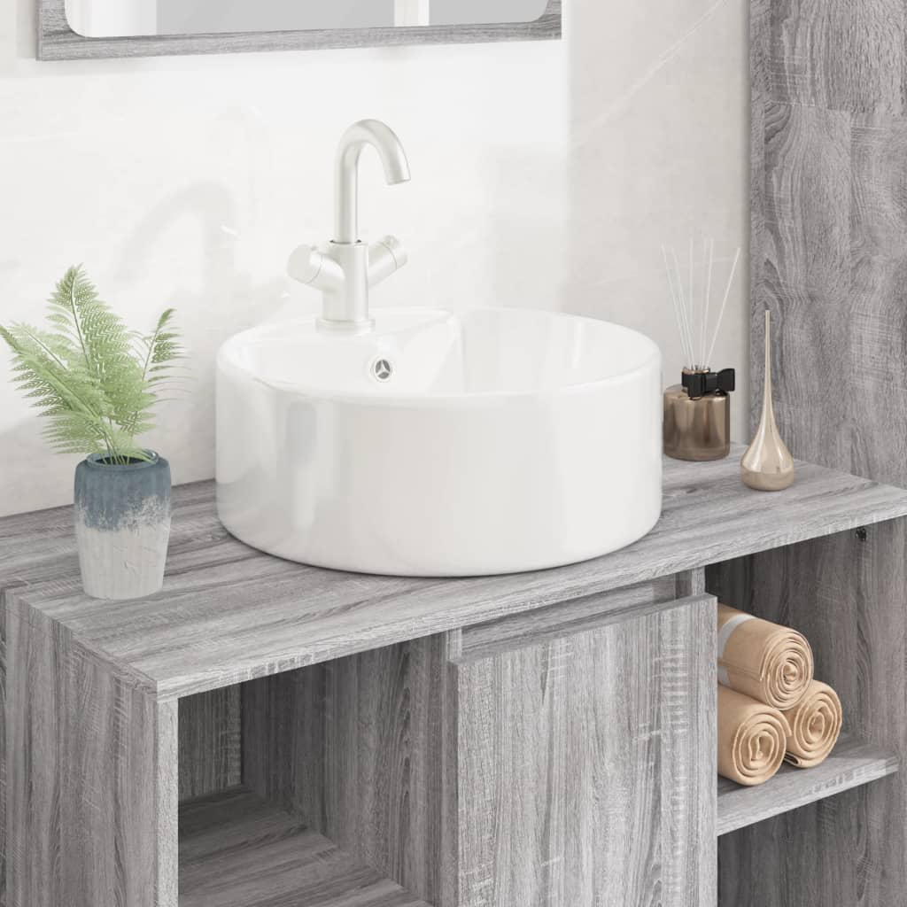 Umivaonik bijeli 40 x 14,5 cm keramički okrugli