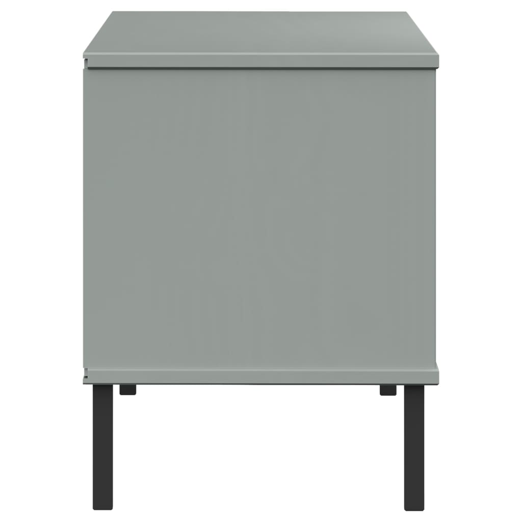 Stalak za cipele metalne noge sivi 106 x 35 x 45 cm drveni OSLO