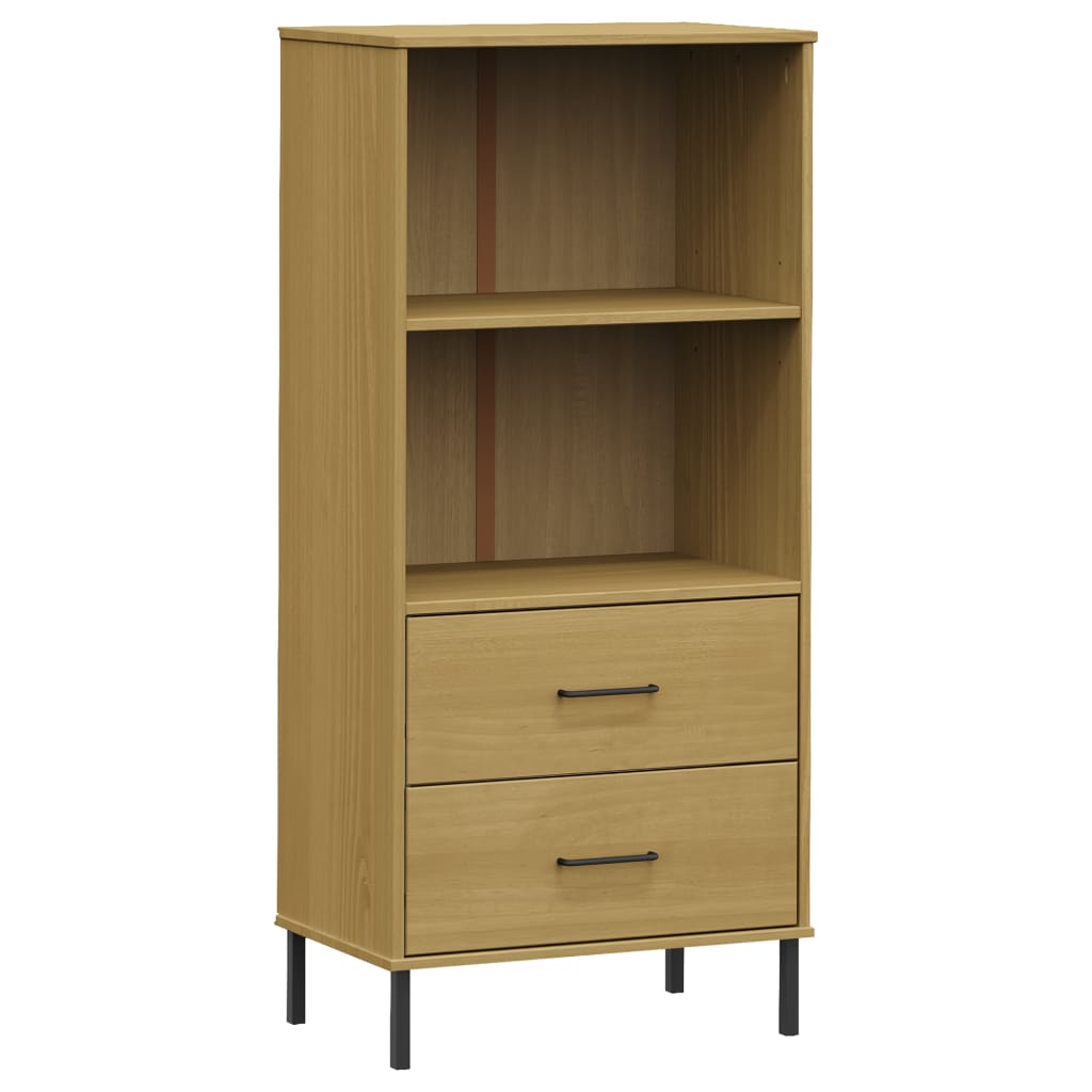 Regal za knjige s 2 ladice smeđi 60 x 35 x 128,5 cm drveni OSLO