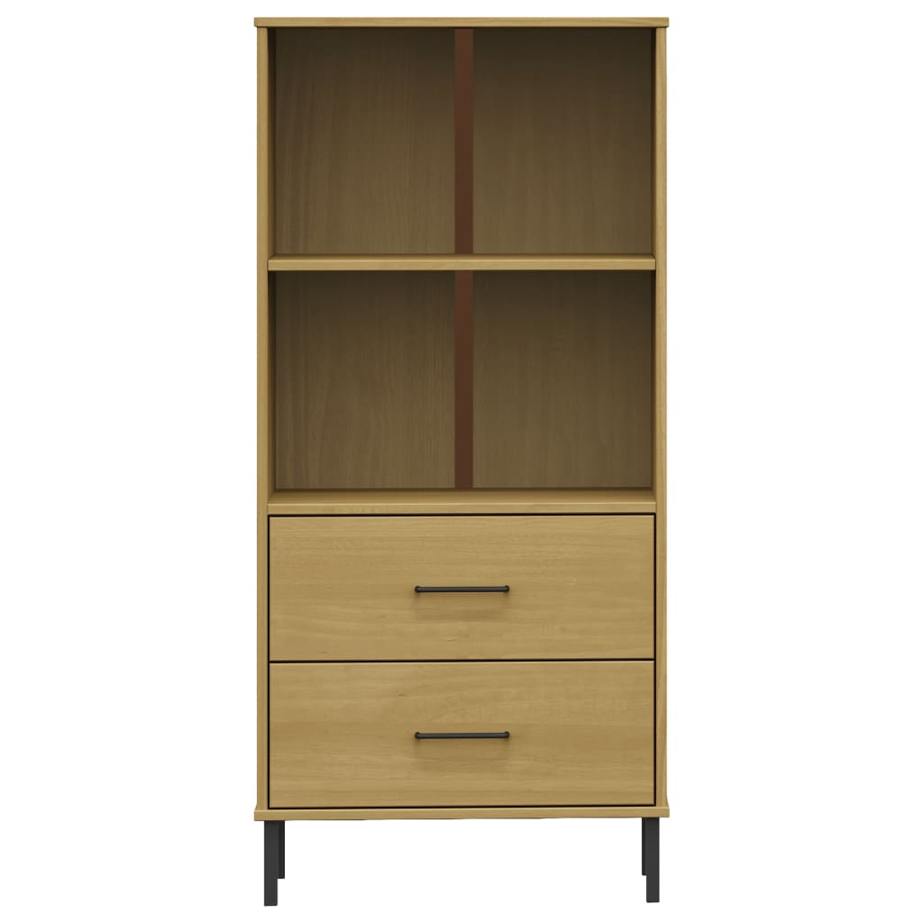 Regal za knjige s 2 ladice smeđi 60 x 35 x 128,5 cm drveni OSLO
