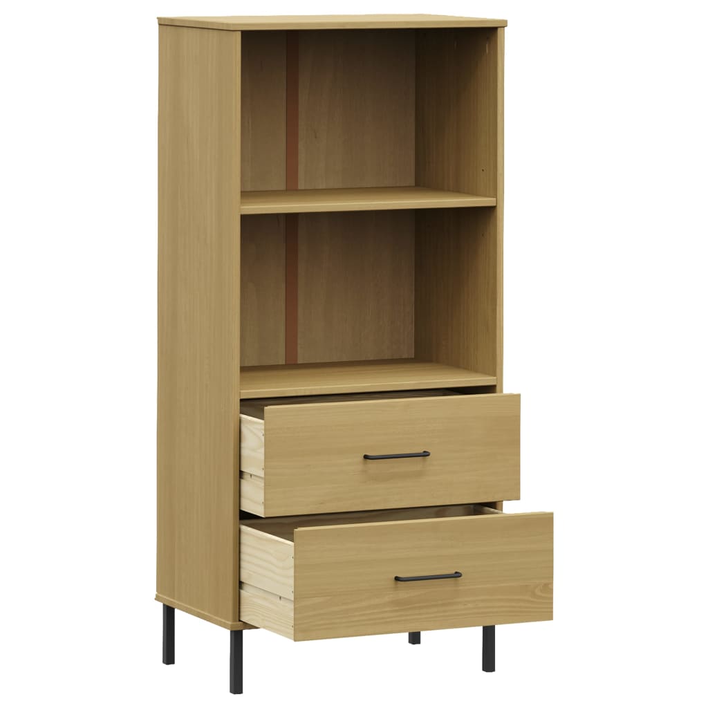 Regal za knjige s 2 ladice smeđi 60 x 35 x 128,5 cm drveni OSLO